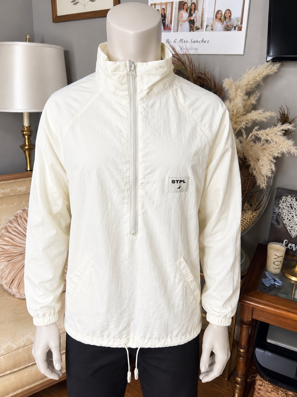 Staple Pigeon STPL Half Zip Windbreaker Men’s M Cream NWT Style 16081